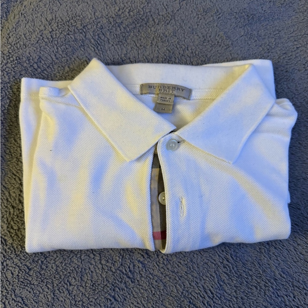 Burberry White Polo Shirt Classic Style